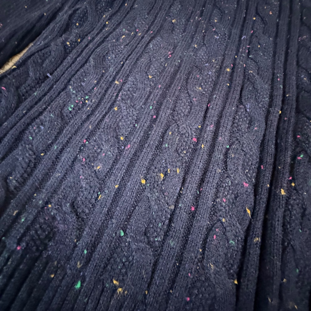 Talbots Turtleneck Sweater, Navy With Multi Color… - image 2